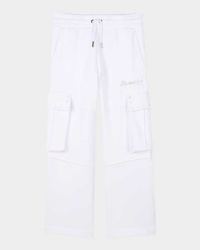 Girl's Rhinestone Logo-Print Trousers, Size 4-